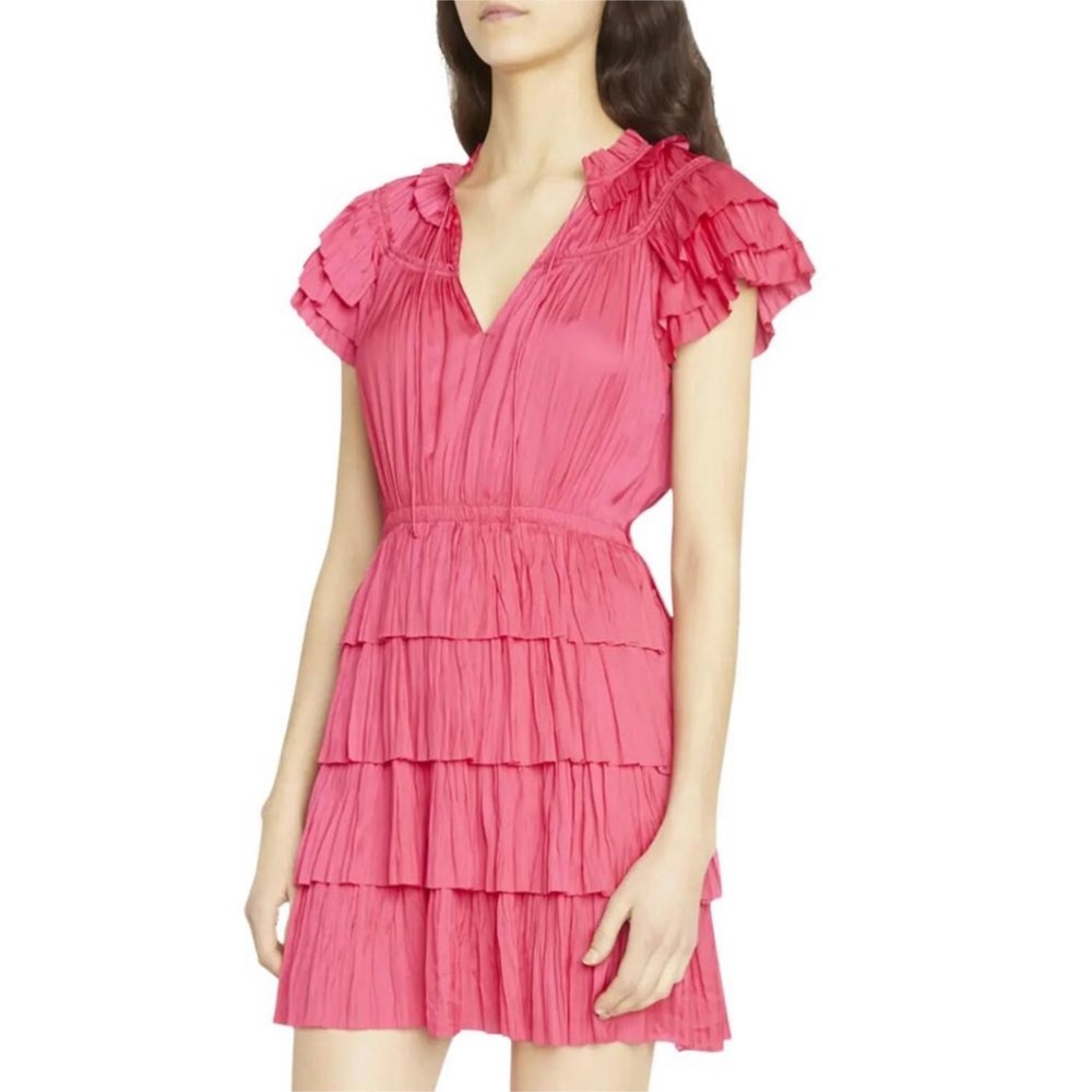 ULLA JOHNSON vesna satin mini dress in orchid Sz 4 - Picture 1 of 3